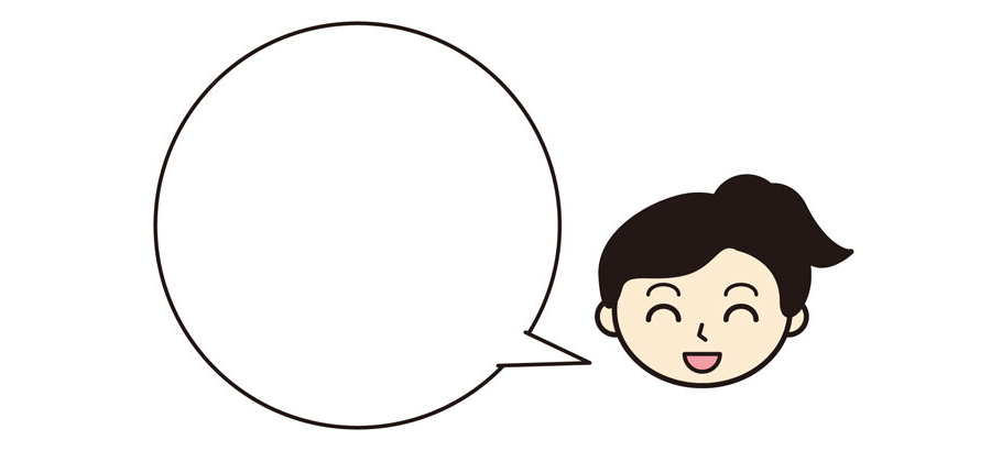 女性の顔と吹き出し