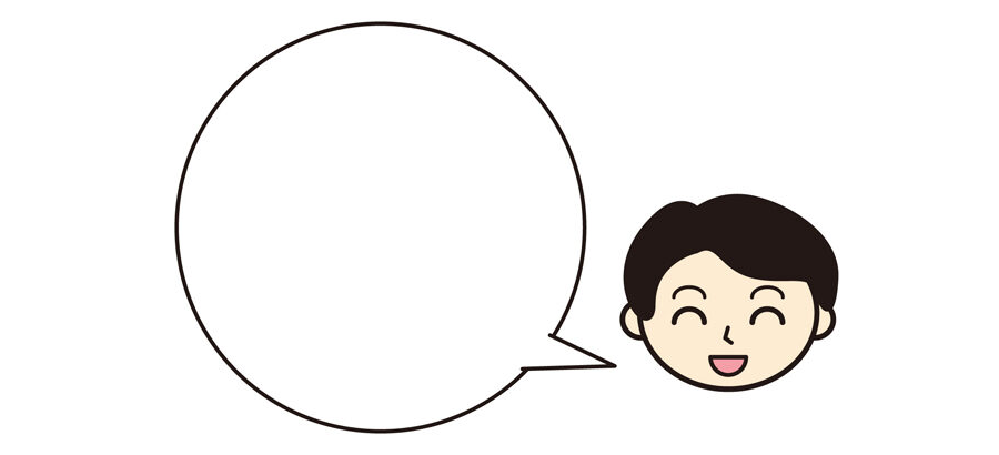 男性の顔と吹き出し